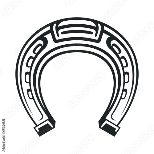 Vector design of a horseshoe icon suitable for good luck symbols and equestrian themes