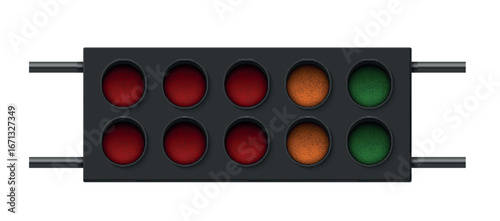 Vector illustration of racing traffic lights indicating go and stop signals