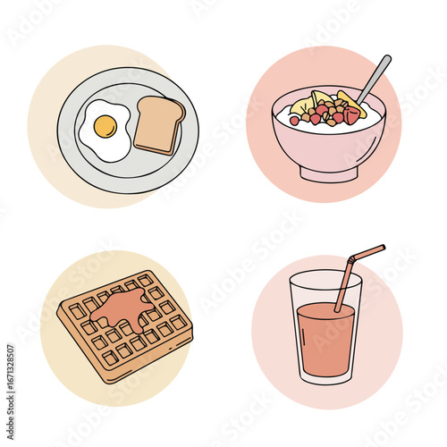 Breakfast foods outlined