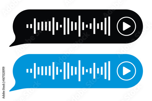 Voice memo interface elements. Vector elements for music player, podcasts, mobile voice message, streaming in eps 10.