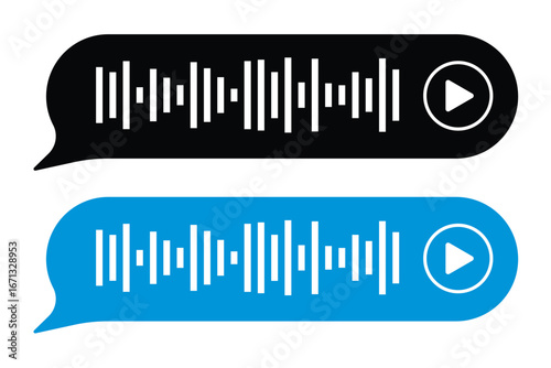 Voice memo interface elements. Vector elements for music player, podcasts, mobile voice message, streaming in eps 10.