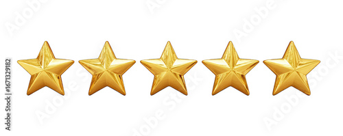 Five gold stars on a black background