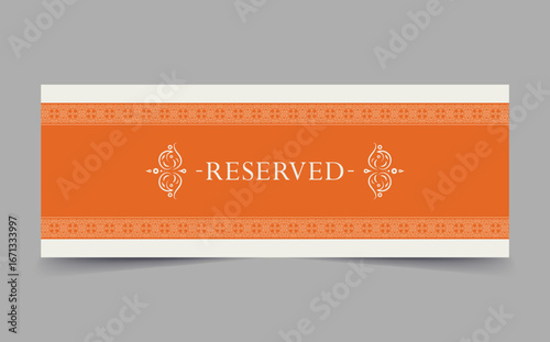 Elegant Decorative Reserved Sign with Floral Ornaments for Table Settings