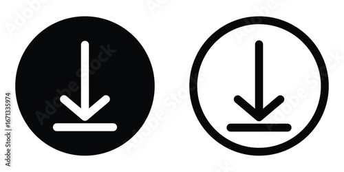 download icon set, download button set, save file icon, download files icon, arrow download symbol, download button for app, ui and website, vector illustration on transparent background