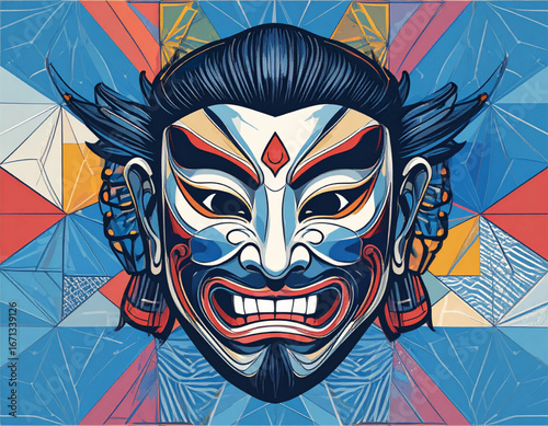 1671339126, 1671339095, 1671336865, 1671336868 - Original name(s): 1756312272965_Firefly_Vector illustration of Japanese Kabuki theatre mask redesigned in pop-art style. Brig 287459.eps, 1756312265973