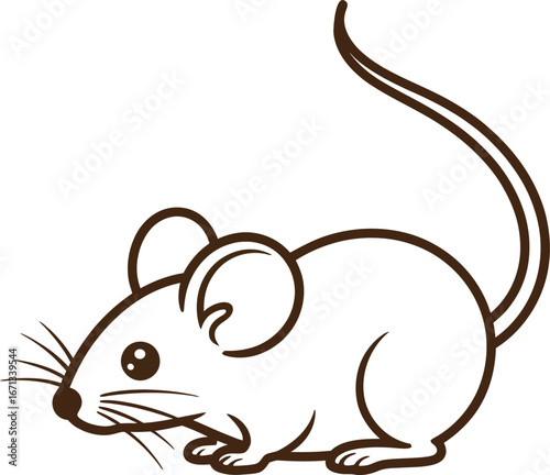 Cute cartoon mouse illustration isolated on white background