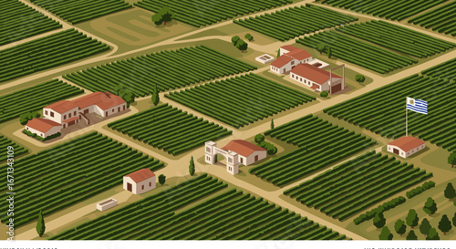 Uruguay flag displayed on farm landscape with rural countryside fields