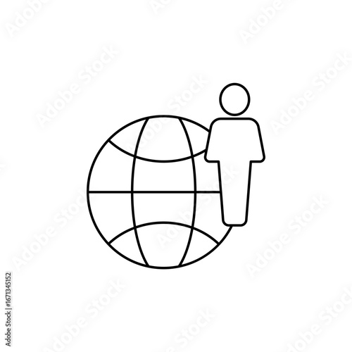outsource icon outline editable stroke line drawing eps.
