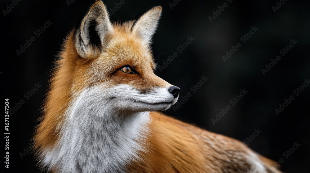 Fototapeta premium Majestic Fox in Nature with Striking Orange and White Fur