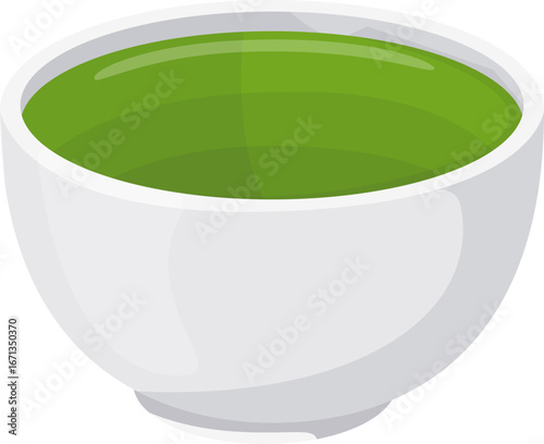 Ceramic Matcha Bowl Vector Illustration