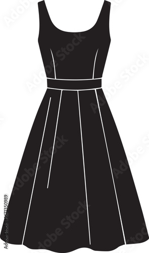 Black sleeveless dress with pleated skirt and defined waistband black dress fashion