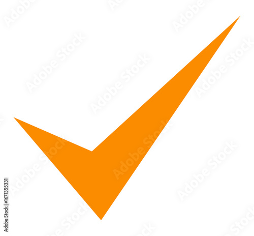 Free Download Orange check mark symbol for approval and confirmation, minimalist tick icon used for verification, task completion, branding and ui, PNG with transparent background - GFXLoad
