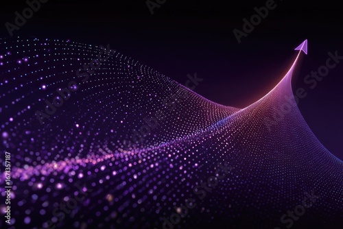 Abstract upward digital arrow