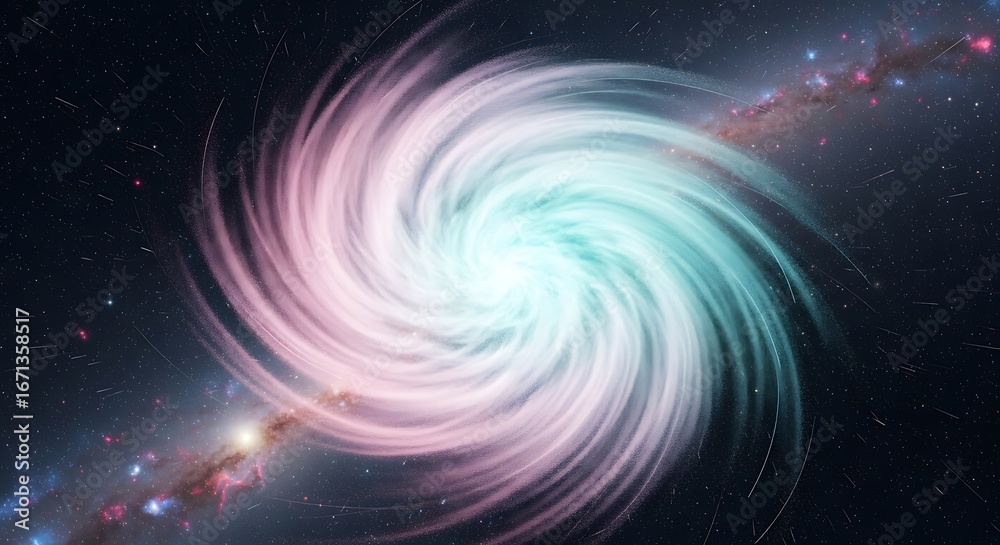 Obraz premium A mesmerizing spiral galaxy with pink and blue hues
