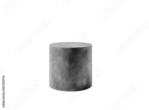 Gray cylindrical pedestal, smooth surface