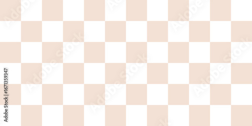 Warm neutral minimalist modern vector checkerboard, geometric trendy checked autumn background banner design