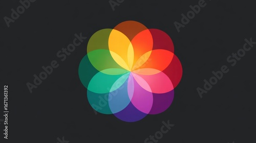  Overlapping circle pattern on black for vibrant New Year brand visual.