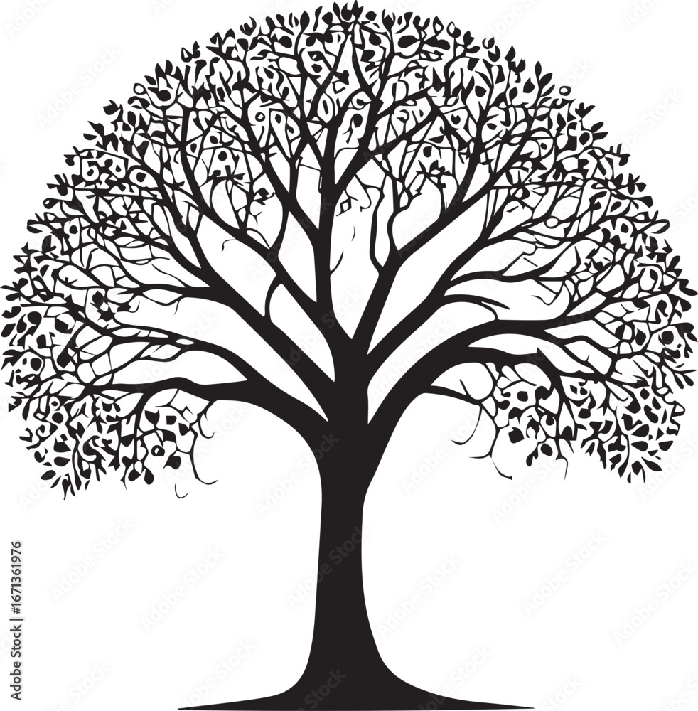 Fototapeta premium Tree silhouette Vector | Minimalist & Trendy Tree Silhouette Design | Unique & Stylish Tree Artwork for Vector design