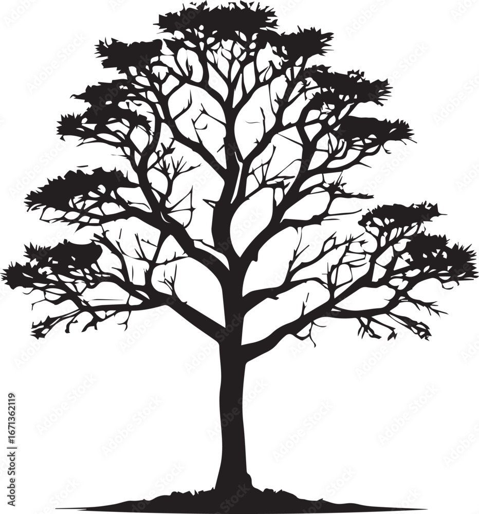 Obraz premium tree silhouette Vector | Minimalist & Trendy tree Silhouette Design | Unique & Stylish tree Artwork for Vector design