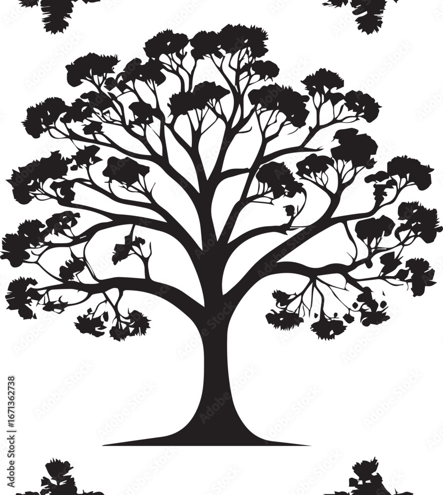 Obraz premium tree silhouette Vector | Minimalist & Trendy tree Silhouette Design | Unique & Stylish tree Artwork for Vector design