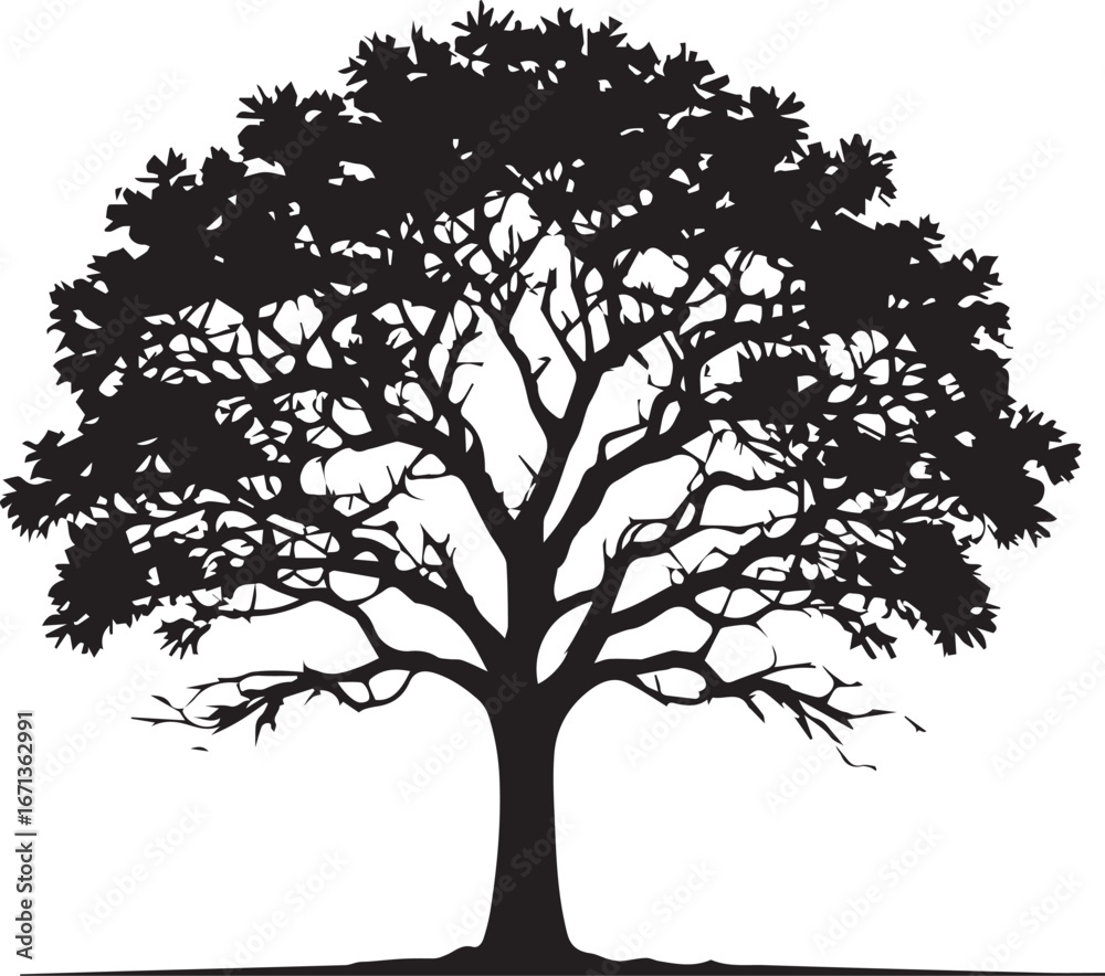 Obraz premium tree silhouette Vector | Minimalist & Trendy tree Silhouette Design | Unique & Stylish tree Artwork for Vector design