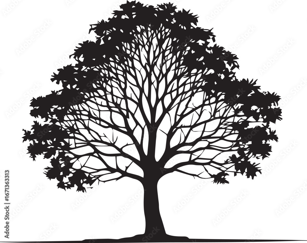 Obraz premium tree silhouette Vector | Minimalist & Trendy tree Silhouette Design | Unique & Stylish tree Artwork for Vector design
