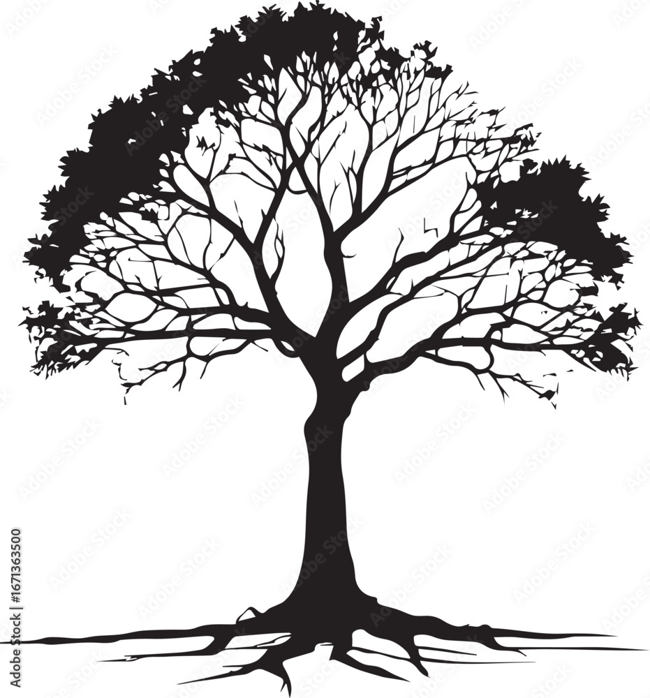 Fototapeta premium tree silhouette Vector | Minimalist & Trendy tree Silhouette Design | Unique & Stylish tree Artwork for Vector design