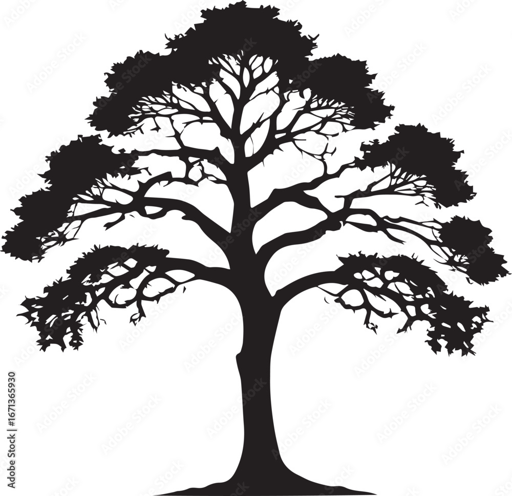 Obraz premium tree silhouette Vector | Minimalist & Trendy tree Silhouette Design | Unique & Stylish tree Artwork for Vector design