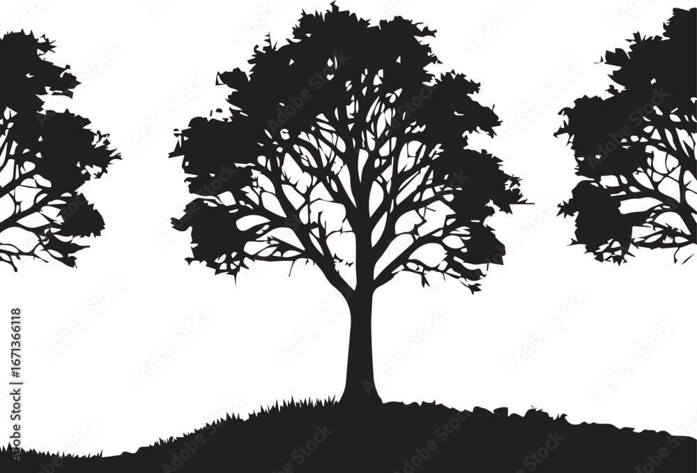 Fototapeta premium tree silhouette Vector | Minimalist & Trendy tree Silhouette Design | Unique & Stylish tree Artwork for Vector design