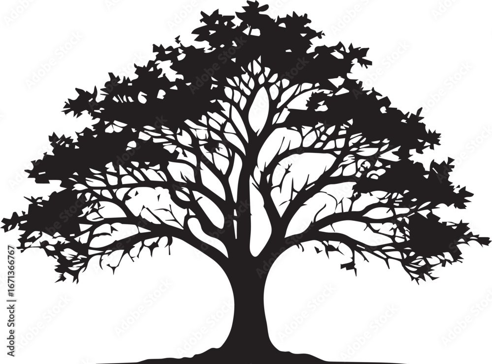 Obraz premium tree silhouette Vector | Minimalist & Trendy tree Silhouette Design | Unique & Stylish tree Artwork for Vector design