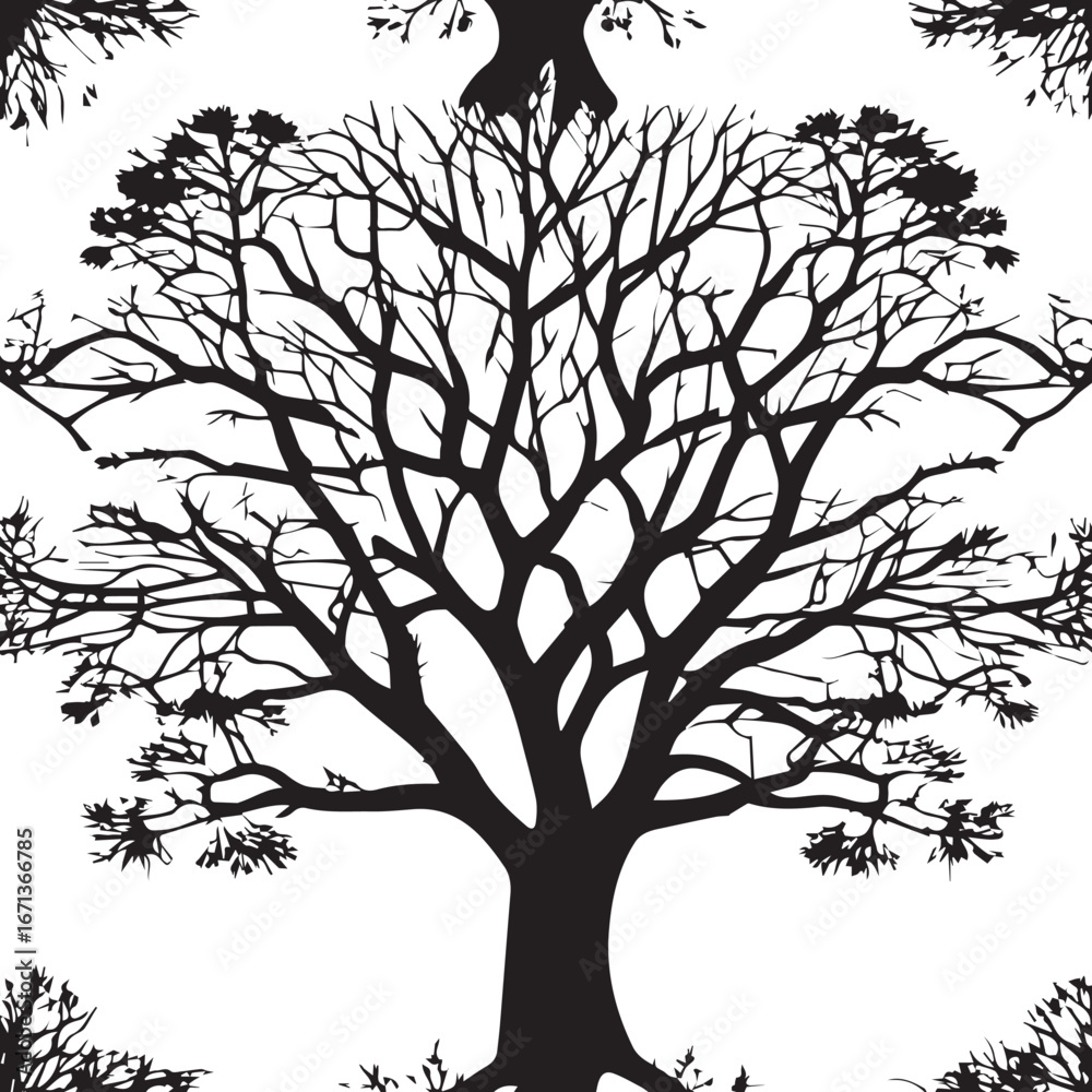 Obraz premium tree silhouette Vector | Minimalist & Trendy tree Silhouette Design | Unique & Stylish tree Artwork for Vector design