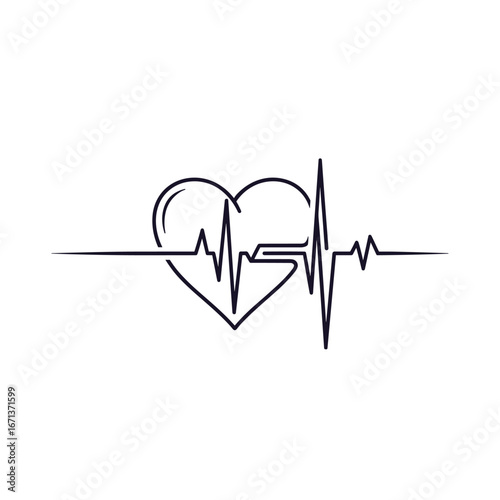Abstract heartbeat line art symbolizing life health and vitality with medical ecg waveform