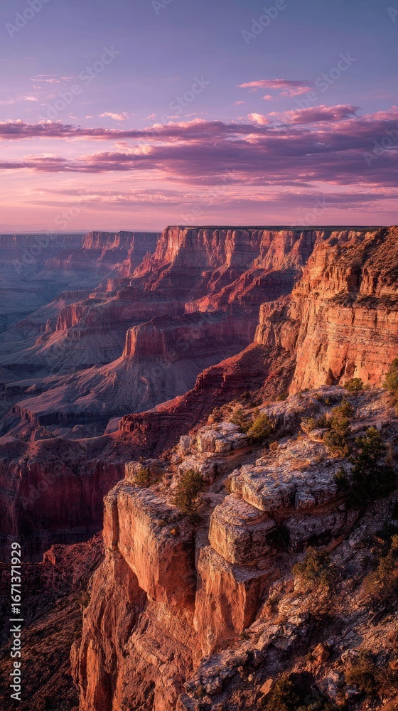 Fototapeta premium Grand Canyon at sunrise, vibrant colors