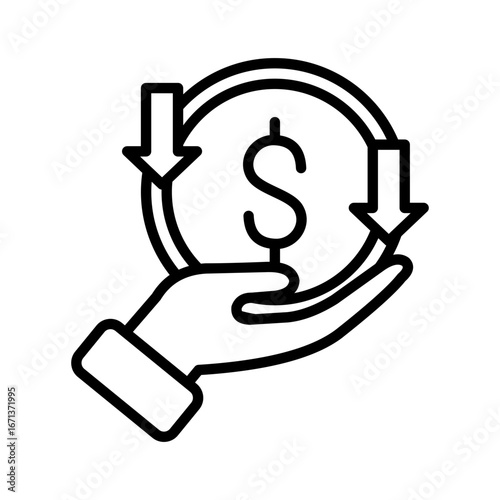 Saving Icon Vector Illustration Line Version