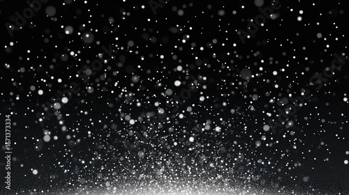 Close-Up of Snowflakes Falling in the Dark