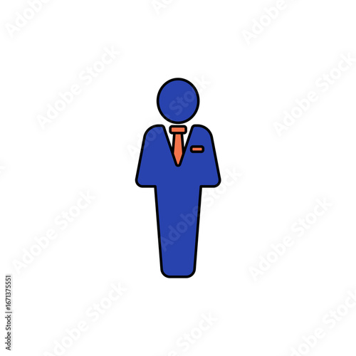 businessman icon outline editable stroke line drawing eps.