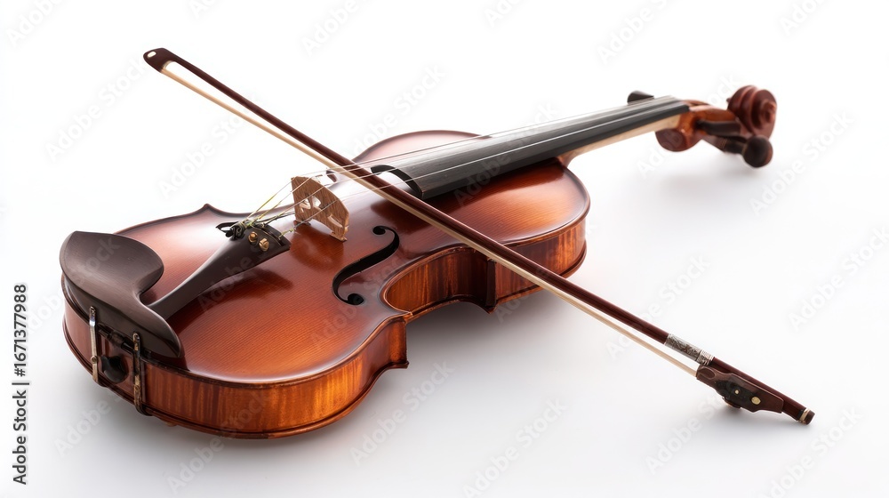 Fototapeta premium Violin on white background