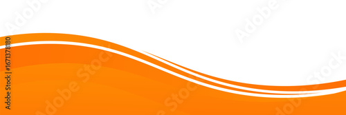 Dynamic abstract background featuring smooth orange wave curves with clean white accents.