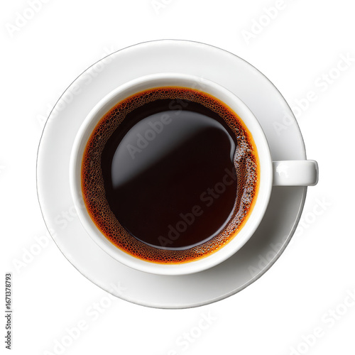 Overhead view of a cup of black coffee (1)