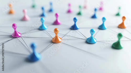 Teamwork and Social Network Connection Concept