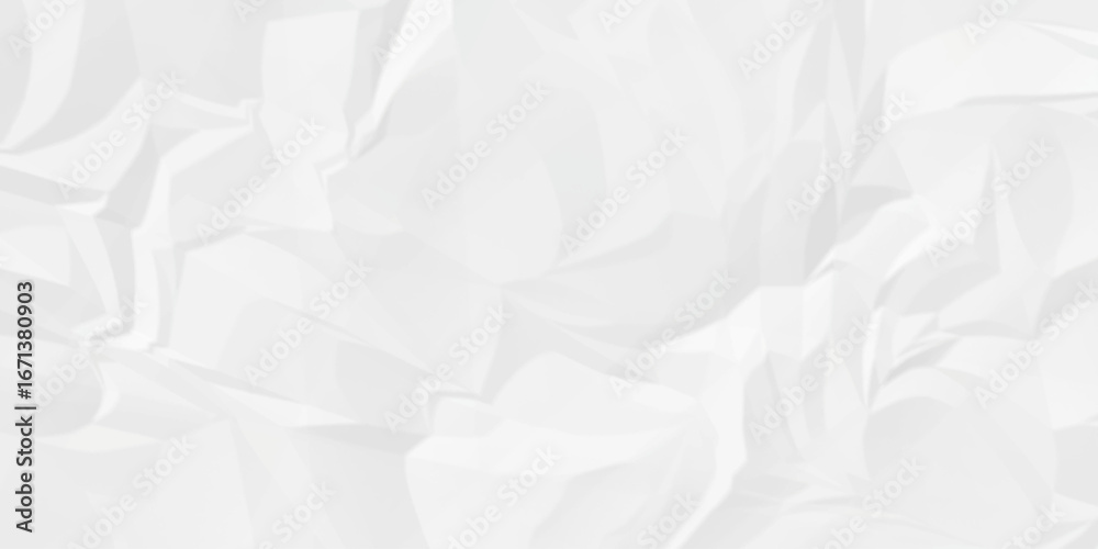 Fototapeta premium Wrinkle ripped creased white crumple aged closeup craft document grunge recycling paper background. 