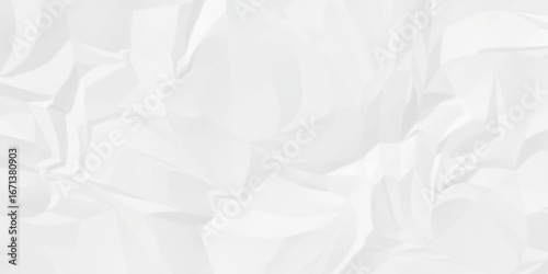 Wrinkle ripped creased white crumple aged closeup craft document grunge recycling paper background.	