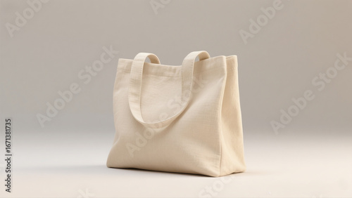 Canvas tote bag mockup on a plain background