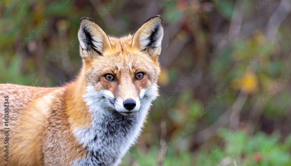 Fototapeta premium Red Fox Portrait, Autumnal Meadow