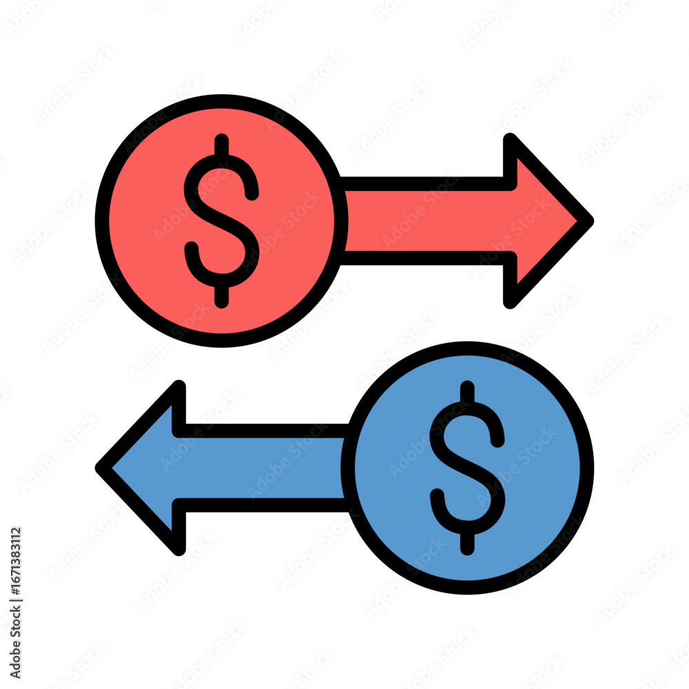 Obraz premium Transaction Icon Vector Illustration Color Version
