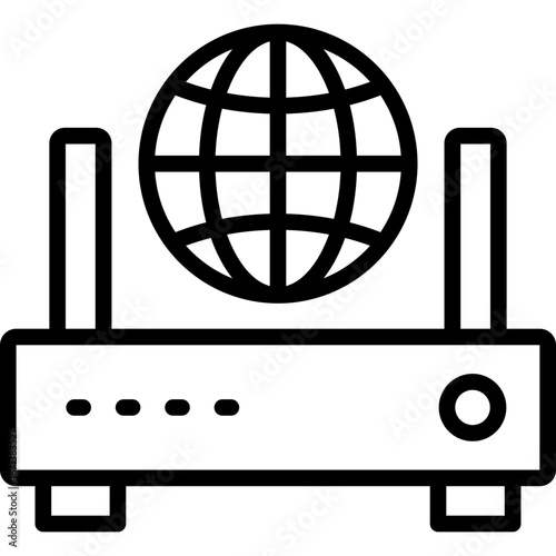 router icon illustration design with outline