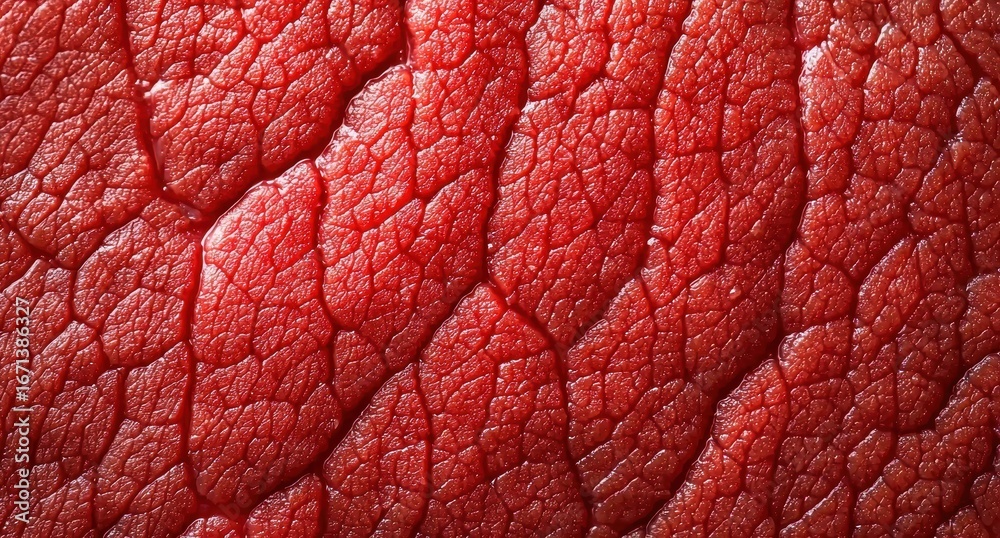 Fototapeta premium Macro texture of fresh raw red meat.