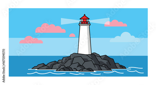 Lighthouse on rocks