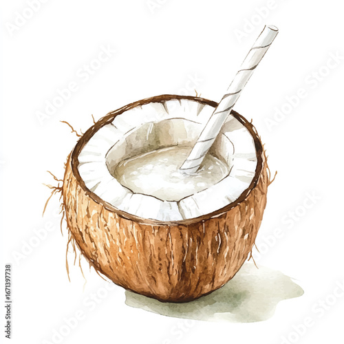 a cute Fresh coconut water served