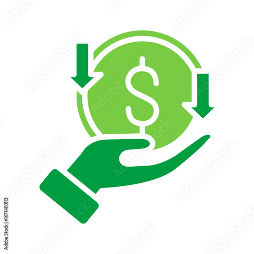 Saving Icon Vector Illustration Green Version